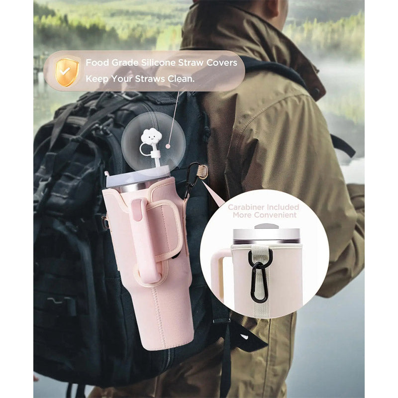 Pochette Porte-Bouteille avec Poche Téléphone pour Stanley 40oz – Housse Néoprène-SIMON