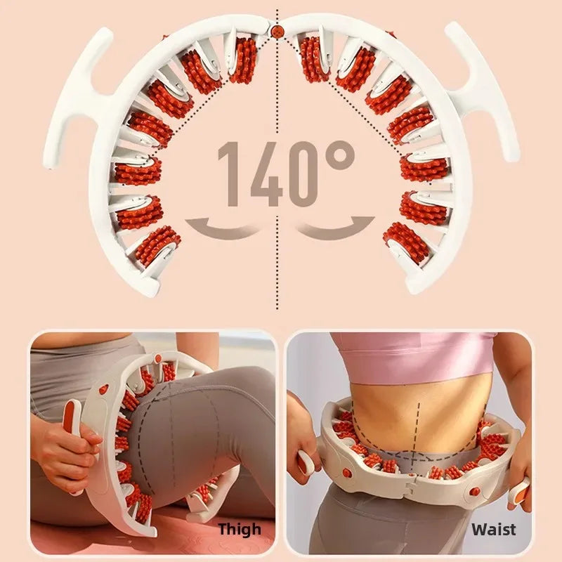 Masseur Anneau Multifonction - Rouleau Jambes, Cou, Épaules & Abdominaux, Poignées Détachables