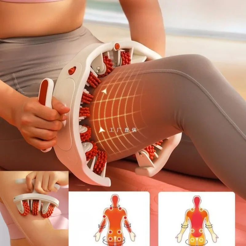 Masseur Anneau Multifonction - Rouleau Jambes, Cou, Épaules & Abdominaux, Poignées Détachables