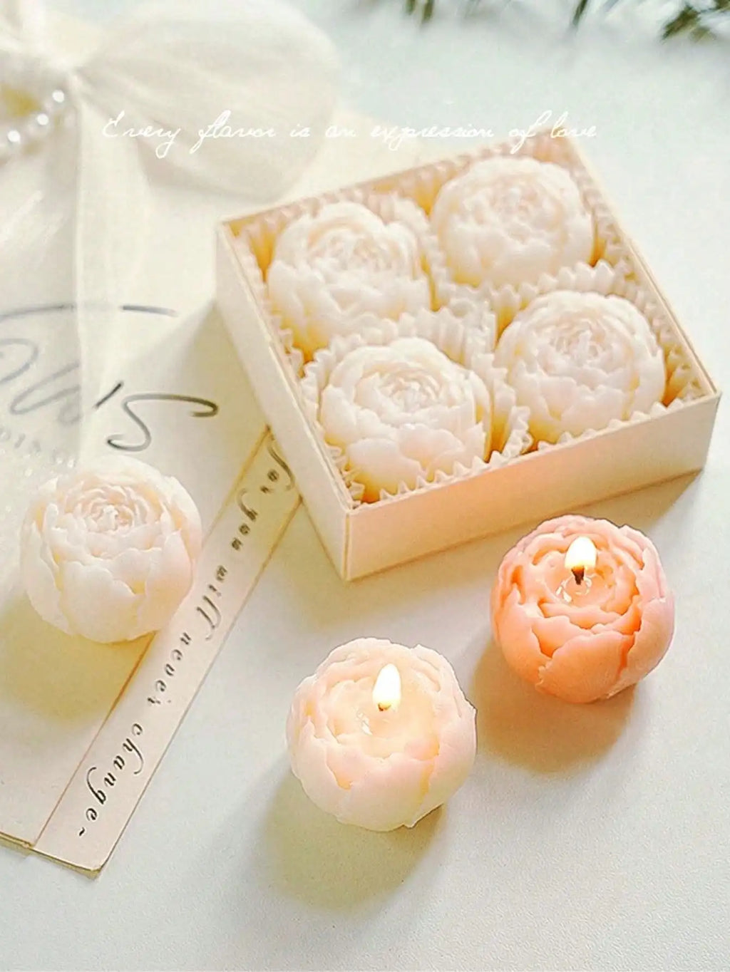Set de 4 bougies parfumées à la rose - ROSA