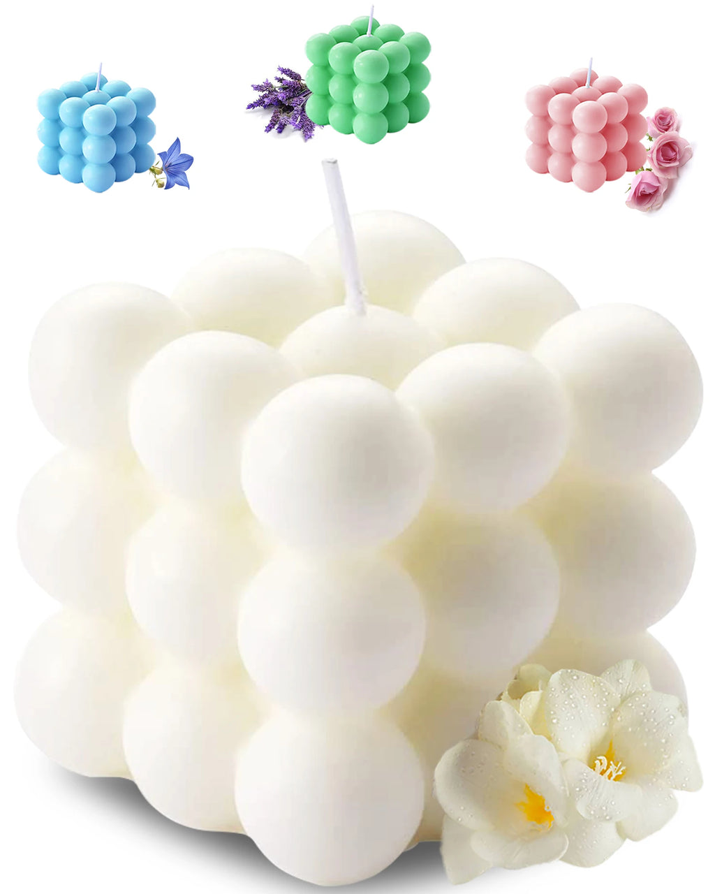 Bougie parfumée Bubble Cube 153 g en cire de soja-EVA