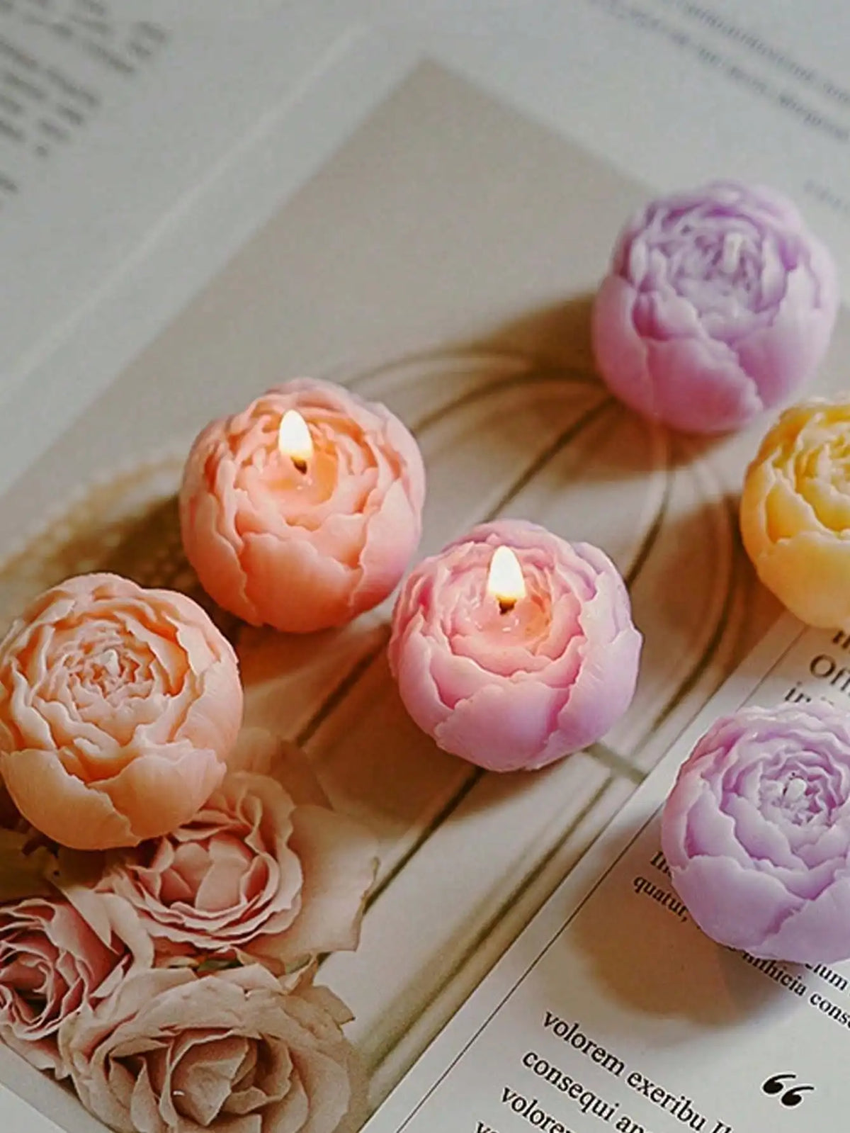Set de 4 bougies parfumées à la rose - ROSA