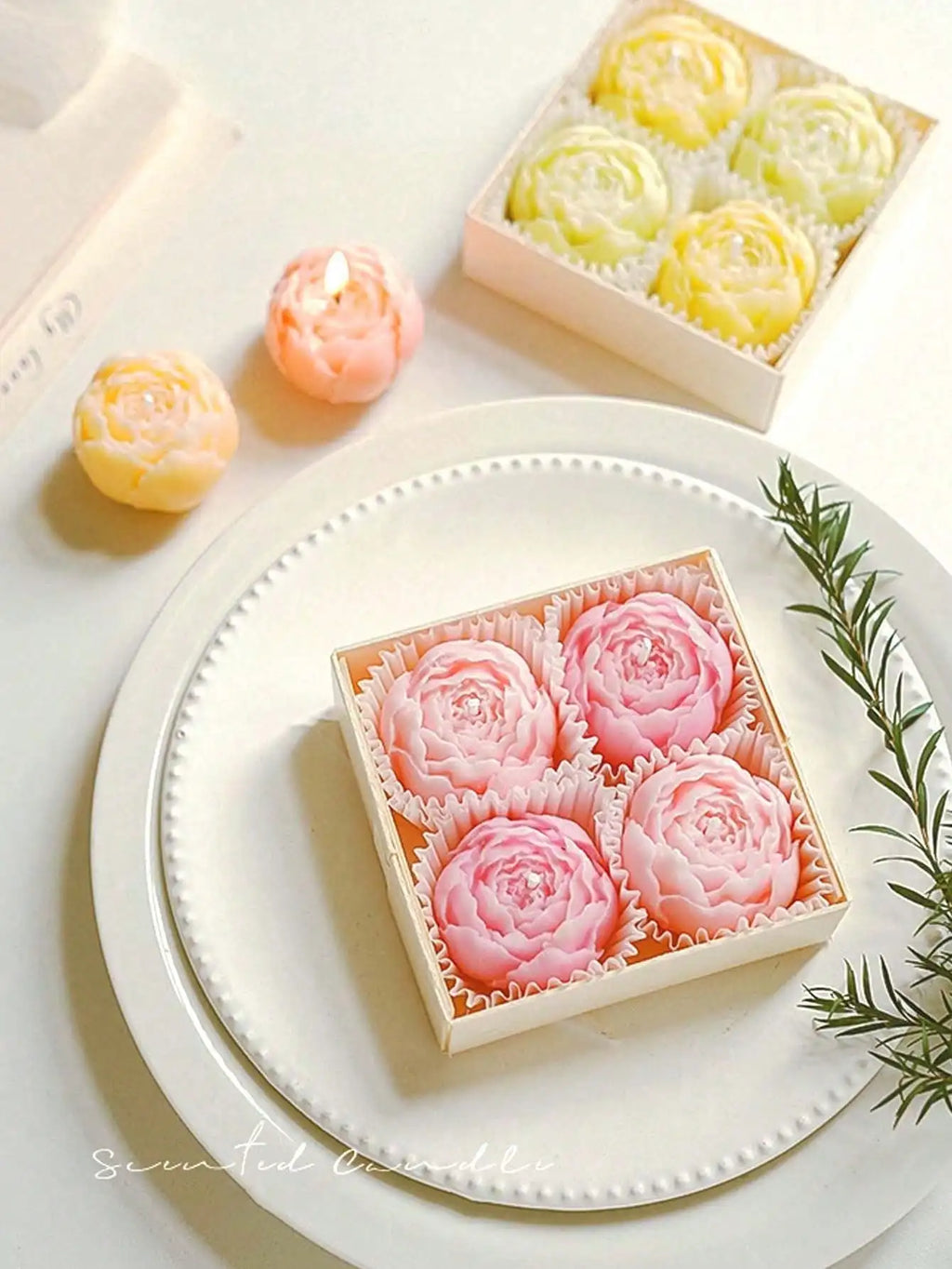 Set de 4 bougies parfumées à la rose - ROSA