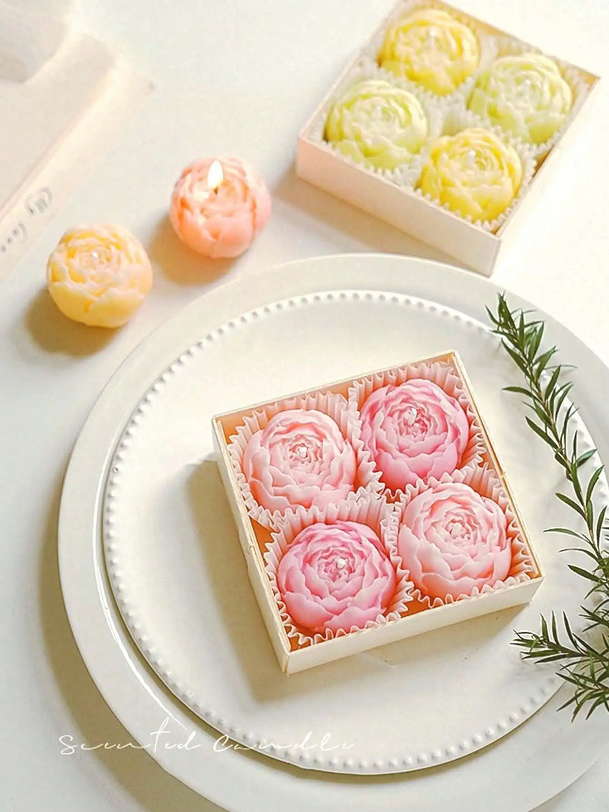 Set de 4 bougies parfumées à la rose - ROSA
