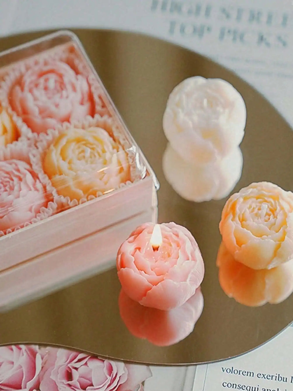 Set de 4 bougies parfumées à la rose - ROSA